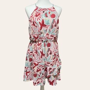 Shop The Mint Halter Style Dress, Elastic Waist, Ruffle Hemline, Floral, Size L